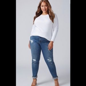 Lane Bryant Boyfriend Distressed Medium Wash Jeans